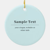 シンプル及びエレガント文字テンプレート | ライトブルー セラミックオーナメント (裏面)