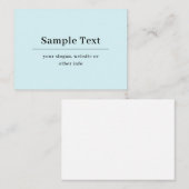 シンプル及びエレガント文字テンプレート | ライトブルー ノートカード (正面/裏面)