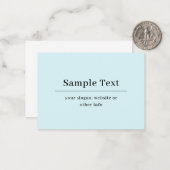 シンプル及びエレガント文字テンプレート | ライトブルー ノートカード (正面/裏面インサイチュ)