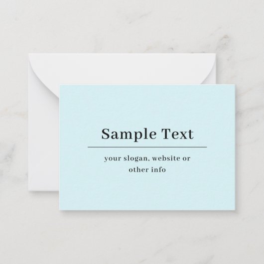 シンプル及びエレガント文字テンプレート | ライトブルー ノートカード (正面)