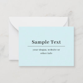 シンプル及びエレガント文字テンプレート | ライトブルー ノートカード