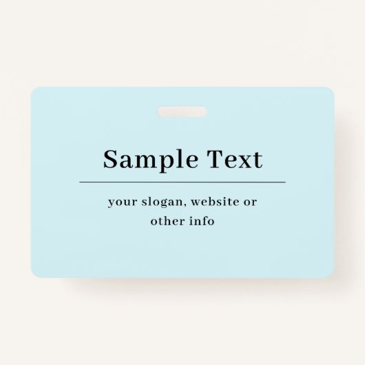 シンプル及びエレガント文字テンプレート | ライトブルー バッジ (正面)