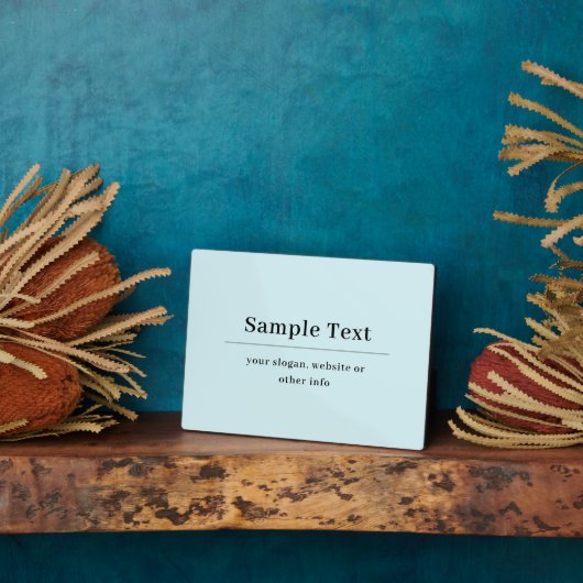 シンプル及びエレガント文字テンプレート | ライトブルー フォトプラーク (側面)