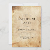 シンプル及びエレガント素朴バチュラーパーティ 招待状 (正面)