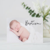 シンプル及びエレガント | バプテスマベビーサンキューカード サンキューカード (スタンド正面)