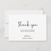 シンプル及びエレガント | バプテスマベビーサンキューカード サンキューカード (裏面)