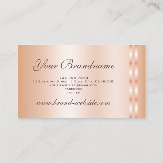 シンプル及びスタイリッシュバラ金ゴールド赤面プロフェッショナル 名刺 (裏面)