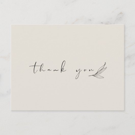 シンプル及びミニマルサンキューカード ポストカード (正面)