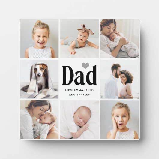 シンプル及びモダン |パパ用フォトコラージュ フォトプラーク (正面)