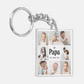 シンプル及びモダン | Papaのフォトコラージュ キーホルダー (正面左)