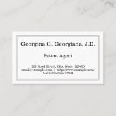 シンプル及び一般特許代理業証 名刺 (正面)