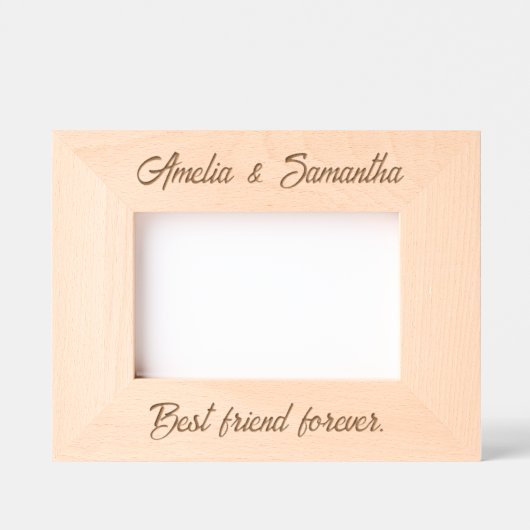 シンプル友だち名カスタム木枠 レーザー彫刻フレーム (正面)