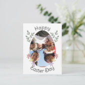 シンプル友モダン達への可愛いハッピーイースターカスタム シーズンポストカード (スタンド正面)