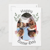 シンプル友モダン達への可愛いハッピーイースターカスタム シーズンポストカード (正面/裏面)