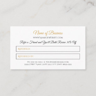 シンプル友達の紹介エレガント黒と金ゴールド 紹介カード