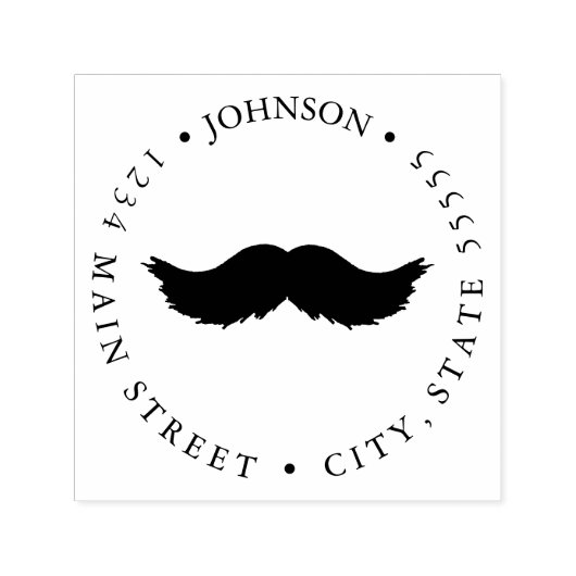 シンプル口ひげ戻りラベル セルフインキングスタンプ (デザイン)