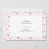 シンプル可愛いお洒落フローラフォトピンクの女の子 案内状 (裏面)