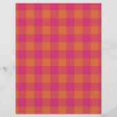 シンプル可愛いカスタムピンクの格子柄の休日の文房具 レターヘッド (裏面)