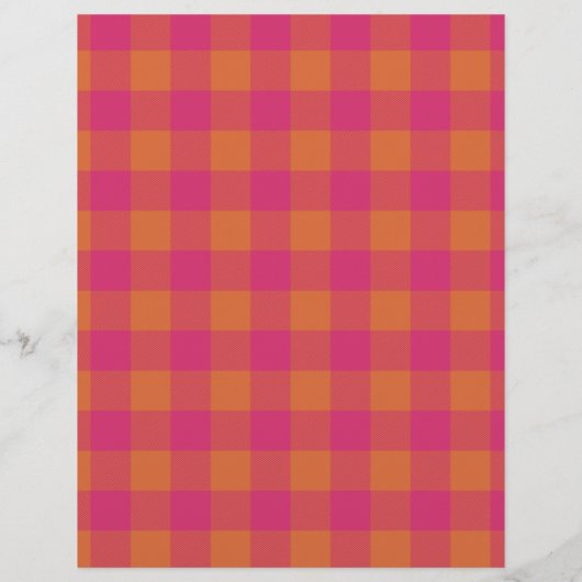 シンプル可愛いカスタムピンクの格子柄の休日の文房具 レターヘッド (裏面)