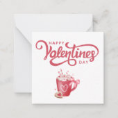シンプル可愛いガーリーハッピーバレンタインデー ノートカード (正面)