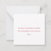 シンプル可愛いガーリーハッピーバレンタインデー ノートカード (裏面)