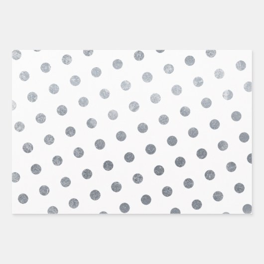 シンプル可愛いガーリー白数々の色の水玉模様 ラッピングペーパーシート (正面3)
