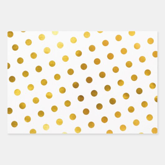 シンプル可愛いガーリー白数々の色の水玉模様 ラッピングペーパーシート (正面)