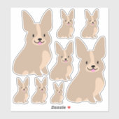 シンプル可愛いコーギ違うス、サイズ、シール シール (シート)