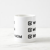 シンプル可愛いチェックボックス妻ママ犬ママ コーヒーマグカップ (中央)