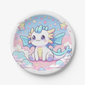 シンプル可愛いドラゴンベビーシャワー ペーパープレート (正面)