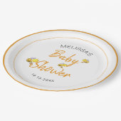 シンプル可愛いハニービーベイビーシャワーパーティー ペーパープレート (アングル)