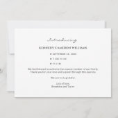 シンプル可愛いハローベビーカスタムフォト生まれたばかりの誕生 案内状 (裏面)