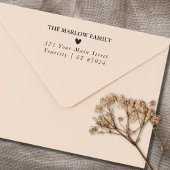 シンプル可愛いハートファミリー名&差出人住所 セルフインキングスタンプ