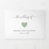 シンプル可愛いハートモダンフォトグ結婚リー 三つ折り招待状 (カバー)