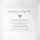 シンプル可愛いハートモダンフォトグ結婚リー 三つ折り招待状 (内部中)