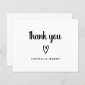 シンプル可愛いハート予算結婚のサンキューカード (正面/裏面)