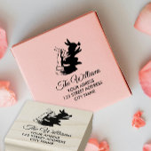 シンプル可愛いバニーウサギ名アドレスバタフライ ラバースタンプ