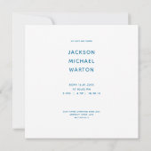 シンプル可愛いバニーNoフォトボ生まれたばかりのイ誕生 案内状 (裏面)