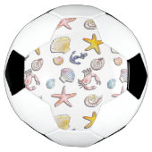 シンプル可愛いビーチデザイン サッカーボール (回転)