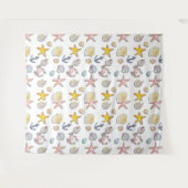 シンプル可愛いビーチデザイン タペストリー (正面(横))