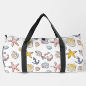 シンプル可愛いビーチデザイン ダッフルバッグ (裏面)