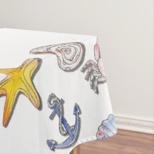 シンプル可愛いビーチデザイン テーブルクロス