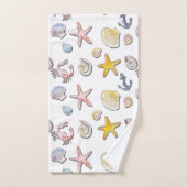 シンプル可愛いビーチデザイン バスタオルセット (ハンドタオル)