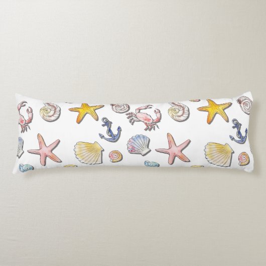 シンプル可愛いビーチデザイン ボディピロー (正面)