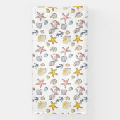 シンプル可愛いビーチデザイン 横断幕 (縦)