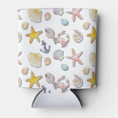 シンプル可愛いビーチデザイン 缶クーラー (正面)