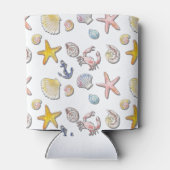 シンプル可愛いビーチデザイン 缶クーラー (裏面)