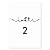 シンプル可愛いフォント結婚のテーブル番号 テーブルナンバー (裏面)