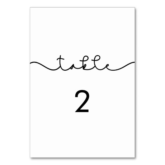 シンプル可愛いフォント結婚のテーブル番号 テーブルナンバー (正面)
