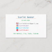 シンプル可愛いフローラ名刺 名刺 (裏面)